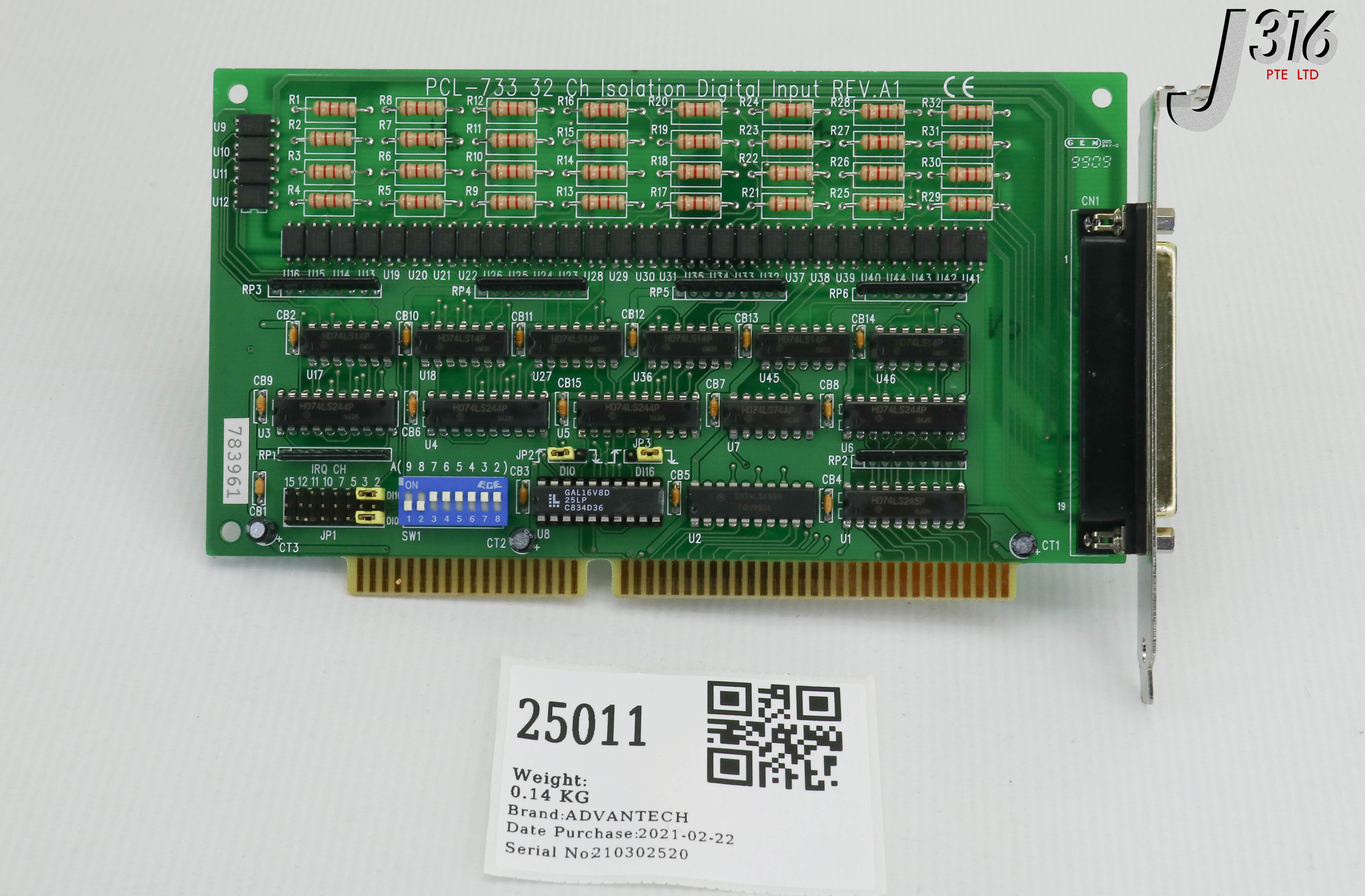 『N』 25011 ADVANTECH PCB, 32 CH ISOLATION DIGITAL INPUT CARD